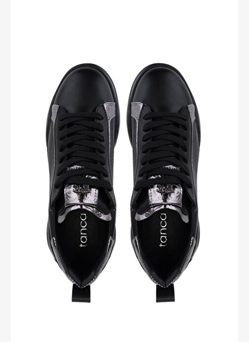 Tamer Tanca Kadın Suni Deri Siyah/Antrasit Sneakers & Spor Ayakkabı - Görsel 6