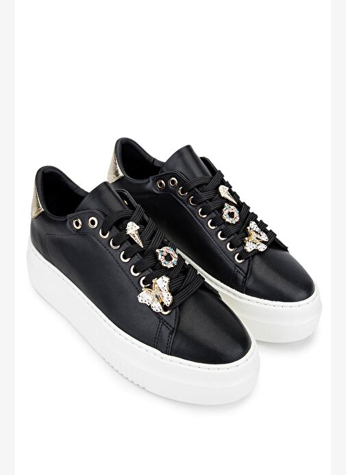 Tamer Tanca Kadın Suni Deri Siyah Analin Sneakers & Spor Ayakkabı - Görsel 3