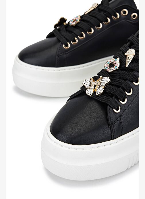 Tamer Tanca Kadın Suni Deri Siyah Analin Sneakers & Spor Ayakkabı - Görsel 5