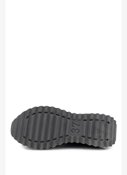 Tamer Tanca Kadın Suni Deri Siyah Süet/Antrasit Sneakers & Spor Ayakkabı - Görsel 5