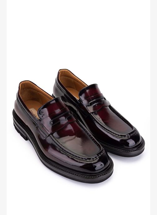 Tamer Tanca Erkek Hakiki Deri Bordo Klasik Ayakkabı - Görsel 3