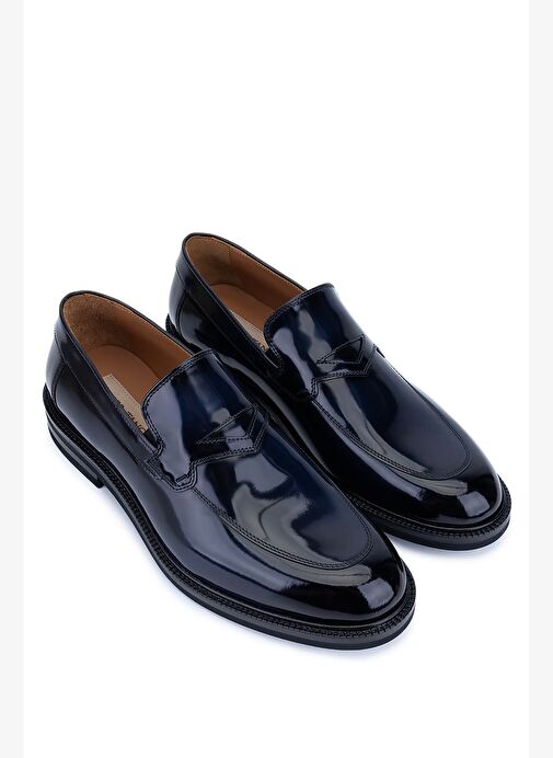 Tamer Tanca Erkek Hakiki Deri Lacivert Klasik Ayakkabı - Görsel 3