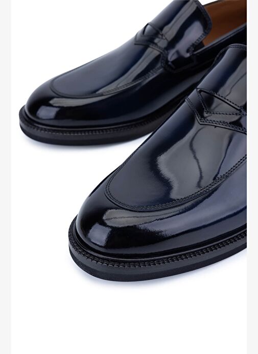 Tamer Tanca Erkek Hakiki Deri Lacivert Klasik Ayakkabı - Görsel 4