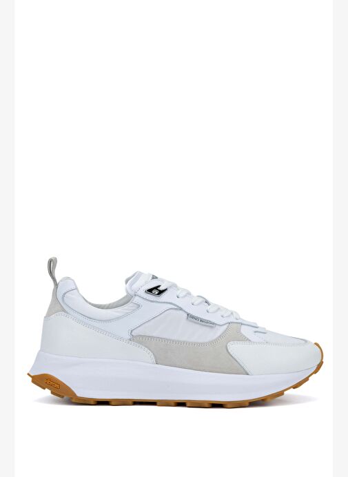 Dino Bigioni Erkek Tekstil/Hakiki Deri Beyaz Sneakers & Spor Ayakkabı - Görsel 2