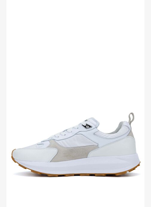 Dino Bigioni Erkek Tekstil/Hakiki Deri Beyaz Sneakers & Spor Ayakkabı - Görsel 3