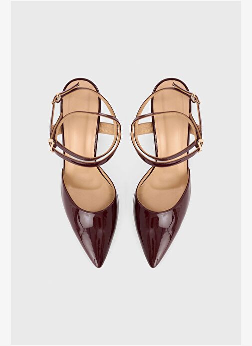 Adl Adl Bordo Mert Aslan Deri Rugan Bağlamalı Topuklu Ayakkabı | Boyner Bordo - 4. görsel