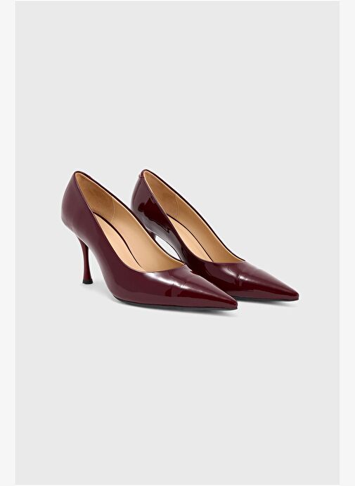 Adl Adl Bordo Deri Rugan Stiletto Ayakkabı Topuklu Ayakkabı | Boyner Bordo - 3. görsel