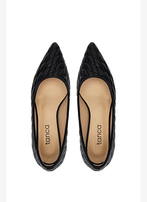 Tamer Tanca Kadın Hakiki Deri Siyah Deri Topuklu Ayakkabı - Görsel 7