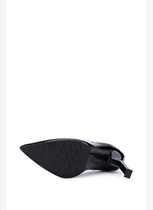 Tamer Tanca Kadın Hakiki Deri Siyah Rugan Topuklu Ayakkabı - Görsel 6