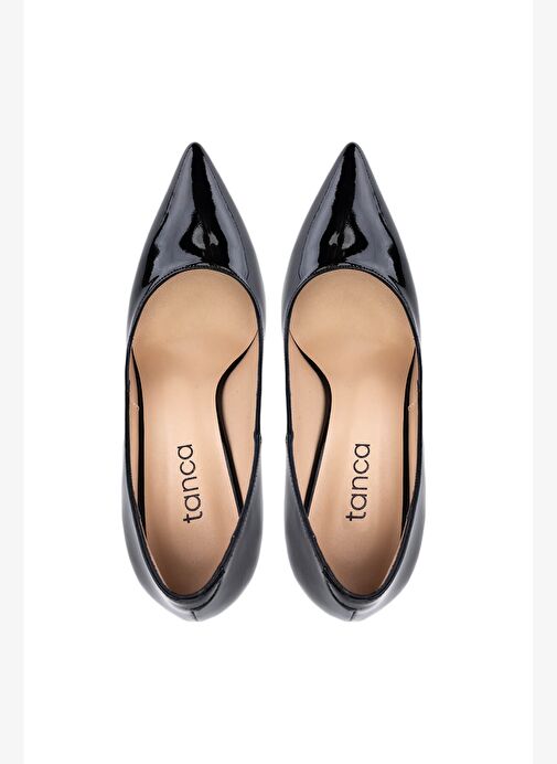 Tamer Tanca Kadın Hakiki Deri Siyah Rugan Topuklu Ayakkabı - Görsel 7