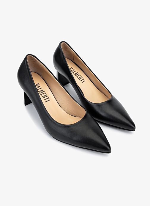 Valmenti Kadın Hakiki Deri Siyah Topuklu Ayakkabı - Görsel 3