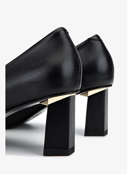 Valmenti Kadın Hakiki Deri Siyah Topuklu Ayakkabı - Görsel 6