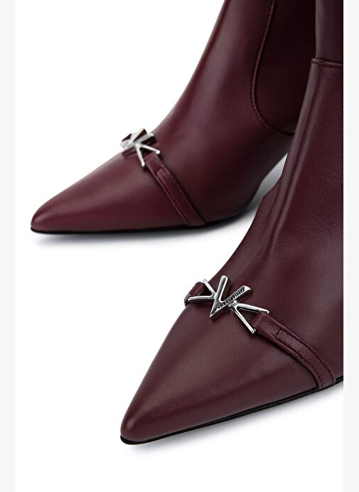 Mario Valentino Kadın Hakiki Deri Bordo Topuklu Bot - Görsel 5