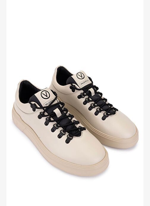 Mario Valentino Erkek Deri & Tekstil Kırık Beyaz Sneakers & Spor Ayakkabı - Görsel 3