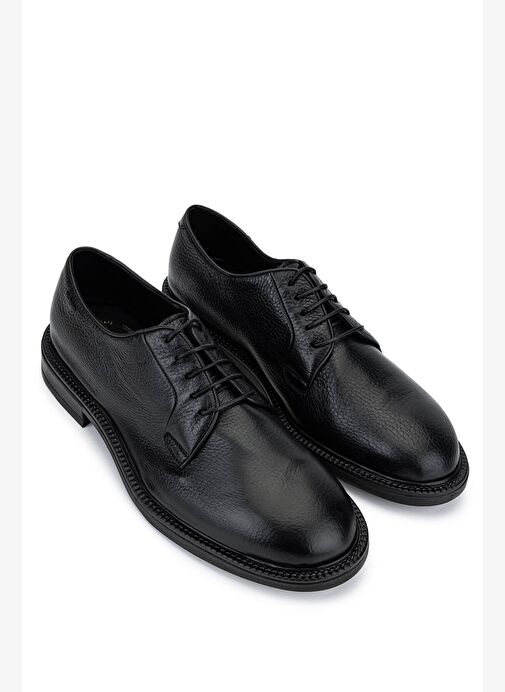 Alexander Hotto Erkek Hakiki Deri Siyah Klasik Ayakkabı - Görsel 3