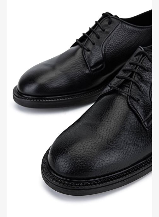 Alexander Hotto Erkek Hakiki Deri Siyah Klasik Ayakkabı - Görsel 5