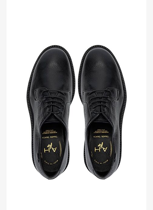 Alexander Hotto Erkek Hakiki Deri Siyah Klasik Ayakkabı - Görsel 6