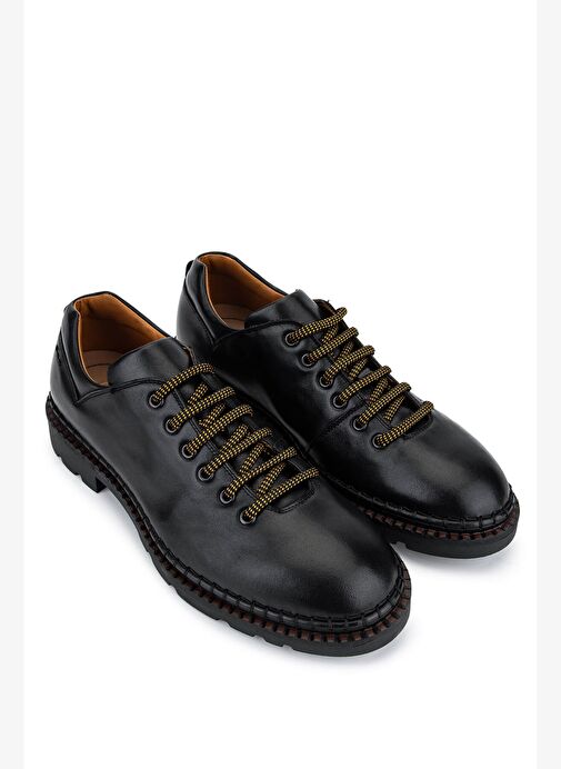 Alexander Hotto Erkek Hakiki Deri Siyah Klasik Ayakkabı - Görsel 3