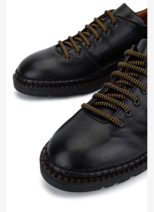 Alexander Hotto Erkek Hakiki Deri Siyah Klasik Ayakkabı - Görsel 5