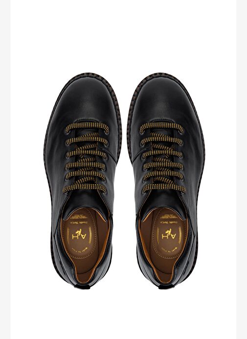 Alexander Hotto Erkek Hakiki Deri Siyah Klasik Ayakkabı - Görsel 6