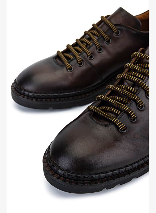 Alexander Hotto Erkek Hakiki Deri Kahverengi Klasik Ayakkabı - Görsel 5