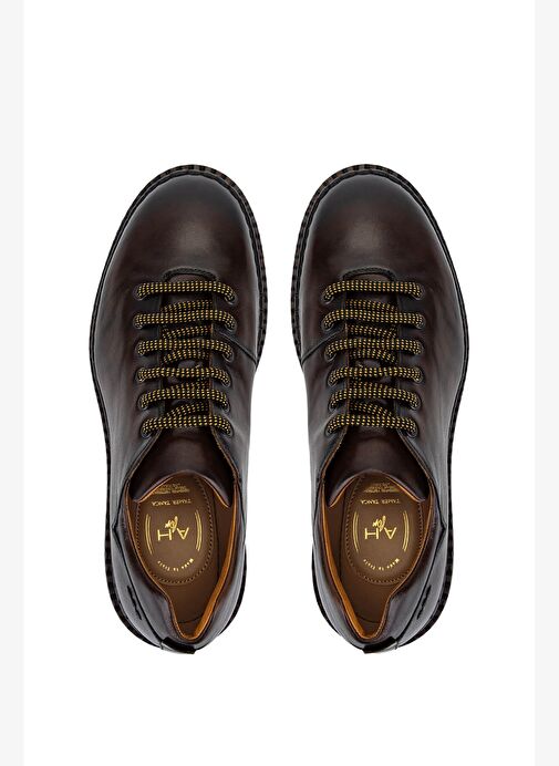 Alexander Hotto Erkek Hakiki Deri Kahverengi Klasik Ayakkabı - Görsel 6