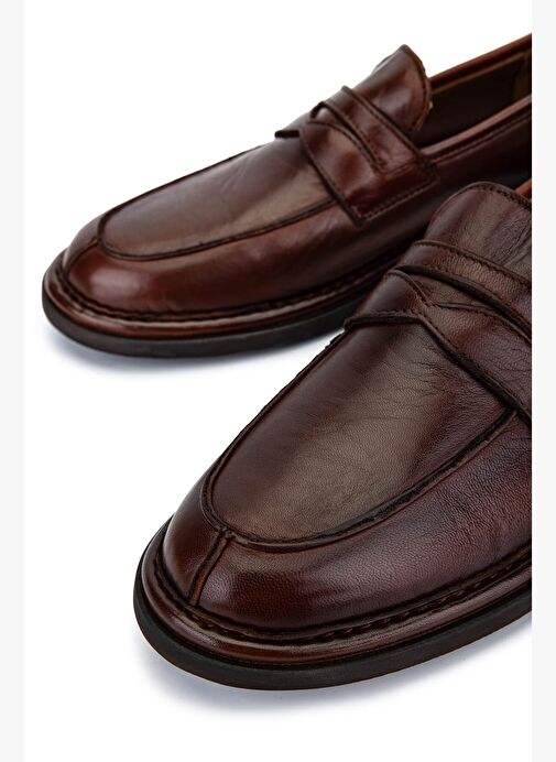 Alexander Hotto Kadın Hakiki Deri Kahverengi Klasik Ayakkabı - Görsel 5