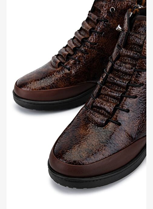 Tamer Tanca Kadın Hakiki Deri Kahverengi Bot - Görsel 5