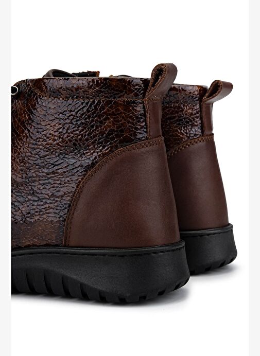 Tamer Tanca Kadın Hakiki Deri Kahverengi Bot - Görsel 6