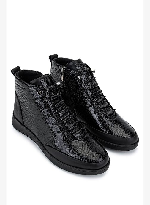 Tamer Tanca Kadın Hakiki Deri Siyah Bot - Görsel 3