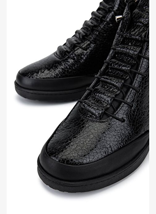 Tamer Tanca Kadın Hakiki Deri Siyah Bot - Görsel 5