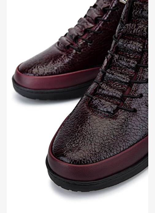 Tamer Tanca Kadın Hakiki Deri Bordo Bot - Görsel 5