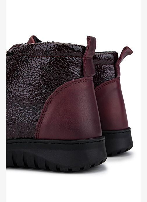 Tamer Tanca Kadın Hakiki Deri Bordo Bot - Görsel 6