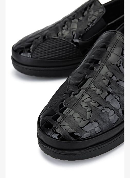 Tamer Tanca Kadın Hakiki Deri Siyah Casual Ayakkabı - Görsel 5