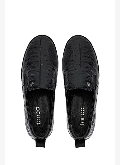Tamer Tanca Kadın Hakiki Deri Siyah Casual Ayakkabı - Görsel 6