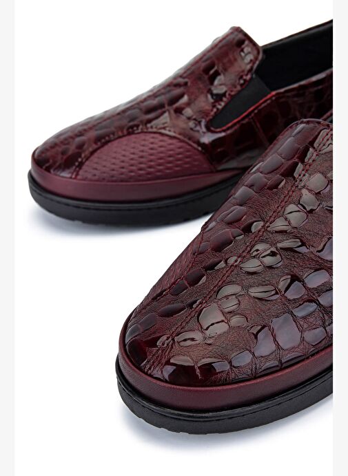 Tamer Tanca Kadın Hakiki Deri Bordo Casual Ayakkabı - Görsel 5