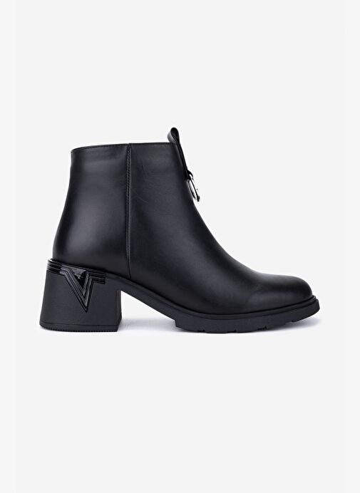 Valmenti Kadın Hakiki Deri Siyah Topuklu Bot - Görsel 2