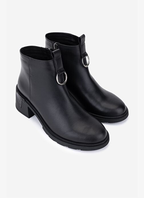 Valmenti Kadın Hakiki Deri Siyah Topuklu Bot - Görsel 3