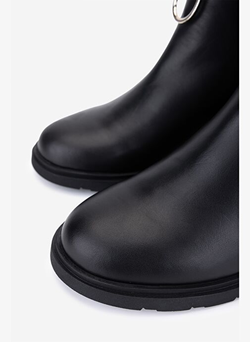 Valmenti Kadın Hakiki Deri Siyah Topuklu Bot - Görsel 4