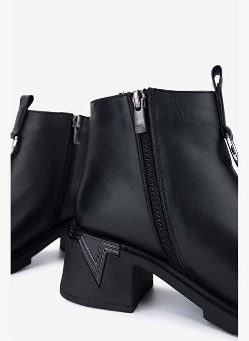 Valmenti Kadın Hakiki Deri Siyah Topuklu Bot - Görsel 6