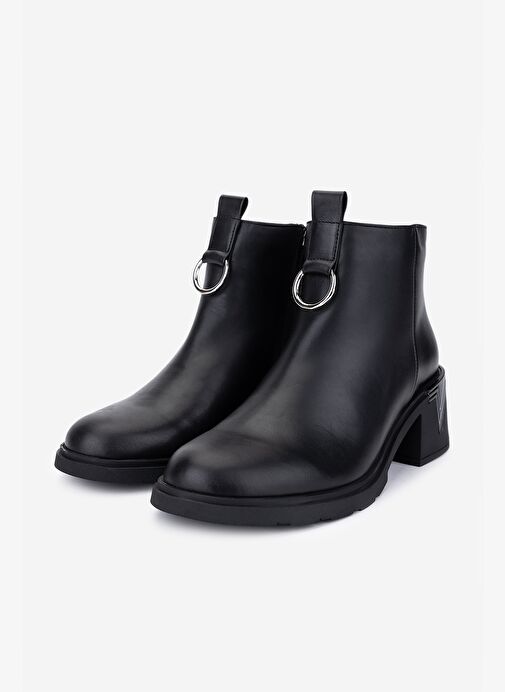 Valmenti Kadın Hakiki Deri Siyah Topuklu Bot - Görsel 7