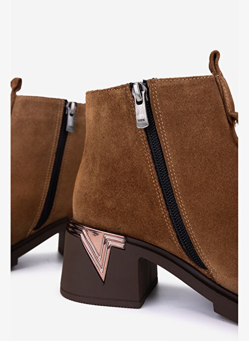 Valmenti Kadın Hakiki Deri Vizon Topuklu Bot - Görsel 5