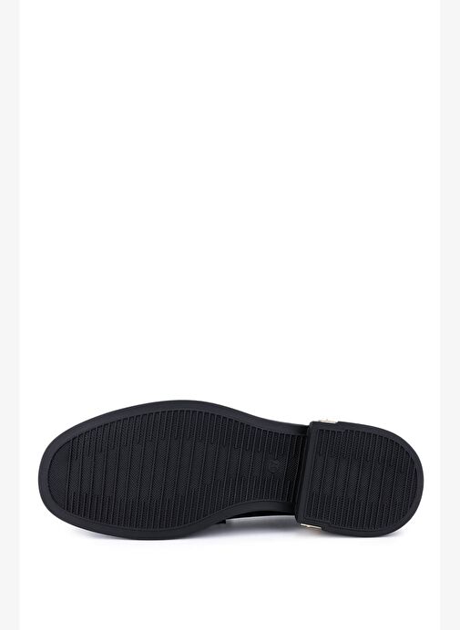 Tamer Tanca Kadın Hakiki Deri Siyah Deri Loafer Ayakkabı - Görsel 5