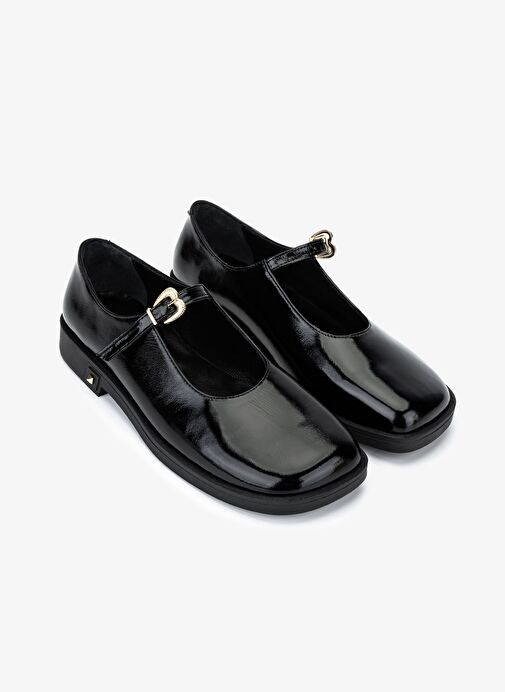 Valmenti Kadın Hakiki Deri Siyah Rugan Casual Ayakkabı - Görsel 3