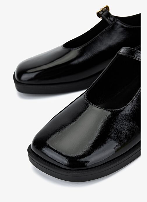 Valmenti Kadın Hakiki Deri Siyah Rugan Casual Ayakkabı - Görsel 4