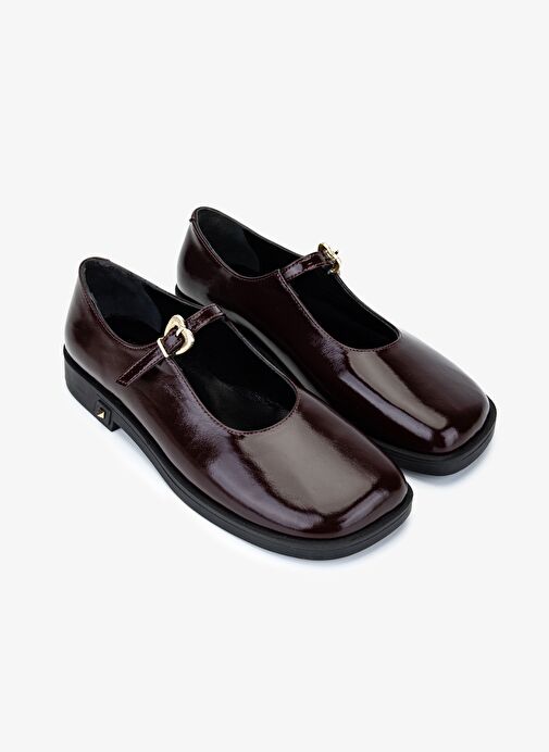 Valmenti Kadın Hakiki Deri Bordo Rugan Casual Ayakkabı - Görsel 3