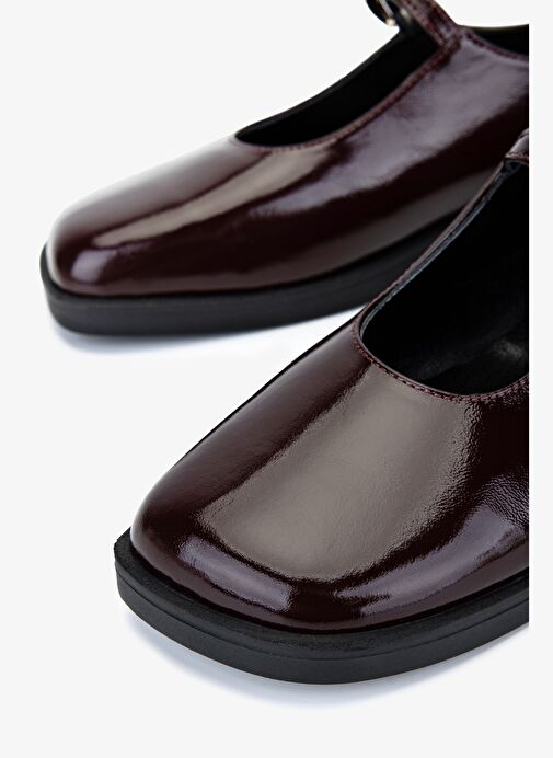 Valmenti Kadın Hakiki Deri Bordo Rugan Casual Ayakkabı - Görsel 4