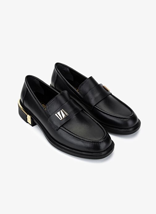 Valmenti Kadın Hakiki Deri Siyah Loafer Ayakkabı - Görsel 3