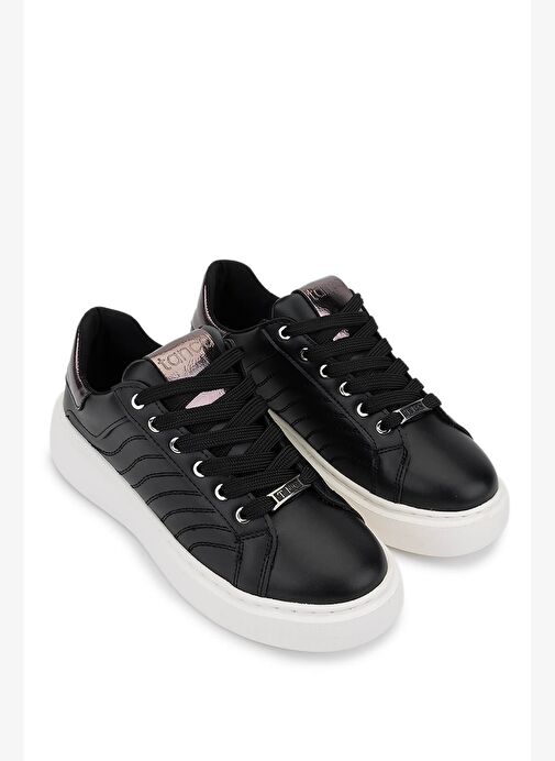 Tamer Tanca Kadın Suni Deri Siyah Sneakers & Spor Ayakkabı - Görsel 3