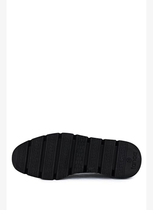 Tamer Tanca Kadın Hakiki Deri Siyah Comfort Ayakkabı - Görsel 5